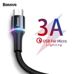 Baseus LED Lighting Micro USB Cable 3A Fast Charging